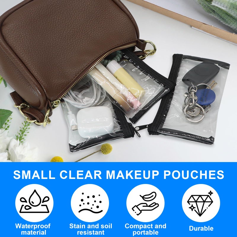 Bcautay 5 Pcs Small Clear Makeup Pouches Mini Clear Zipper Bag Waterproof Cosmetic Bag for Daily or Travel to Keep Small Items - Image 5